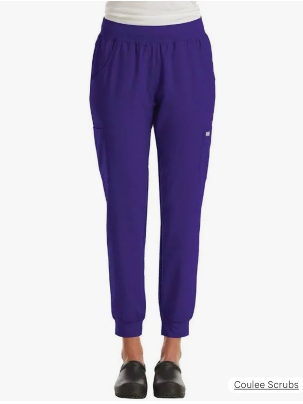 Maevn Purple Jogger Scrub Pants Medium Womens Grape Drawstring Pockets Used